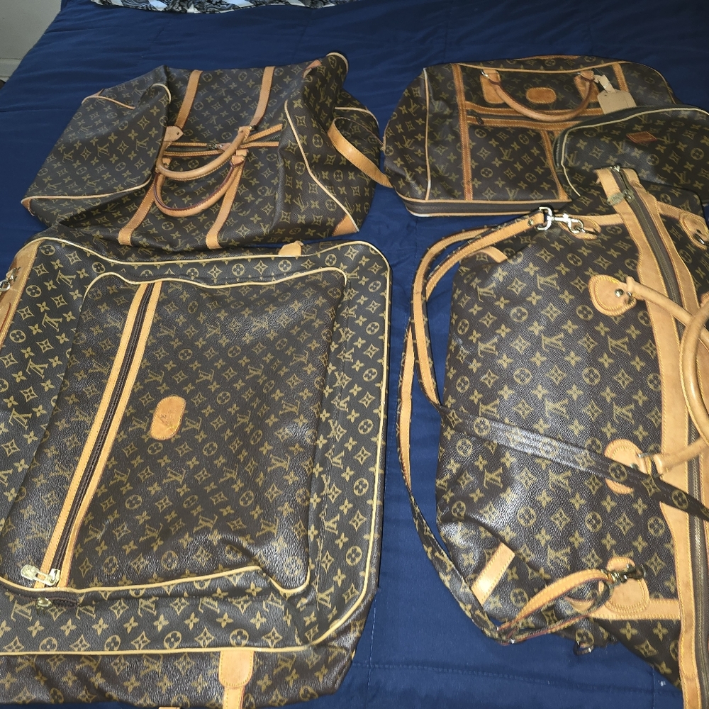 Vintage Louis Vuitton Brown and Tan Travel Luggage